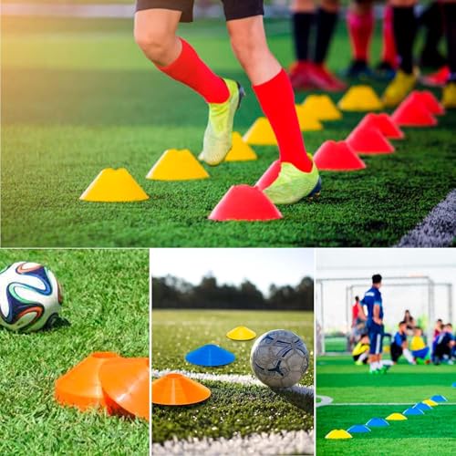 Protoner Sports Training Disc Cones, Multicolour Ground Markers, Set of 50-10 Options, Agility Training Equipment (Set of 40 pcs) - Image 3