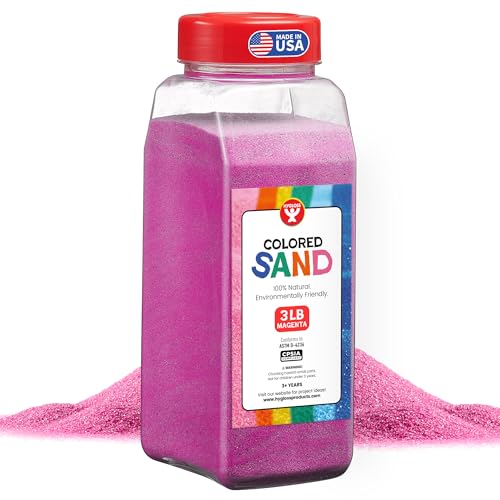 Hygloss Colored Sand for Crafts 3 lb Bottle Magenta Vibrant Colorful Fine Sensory Play Sand Art Kits for Kids Classroom Activities for Children 3 4 5 6 7 8 9 10 11 12 Safe for Ages 3 - Image 1