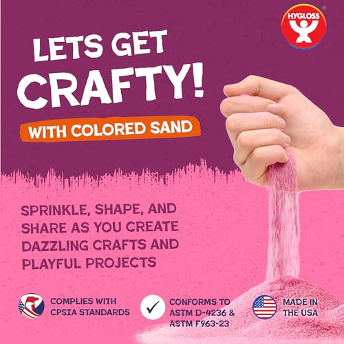 Hygloss Colored Sand for Crafts 3 lb Bottle Magenta Vibrant Colorful Fine Sensory Play Sand Art Kits for Kids Classroom Activities for Children 3 4 5 6 7 8 9 10 11 12 Safe for Ages 3 - Image 5