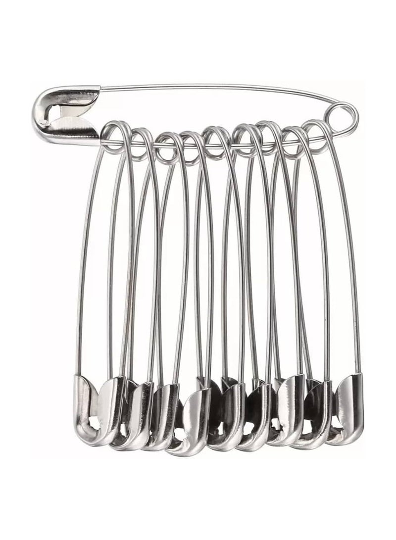 72 Pcs Safety Pins For Sewing Craft Accessories Of Length 55 mm Silver