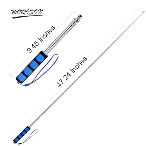 Worison 3pc Stainless Steel Flag Pole Hand-held Teaching Rod Guide Telescopic Flagpole - Image 5