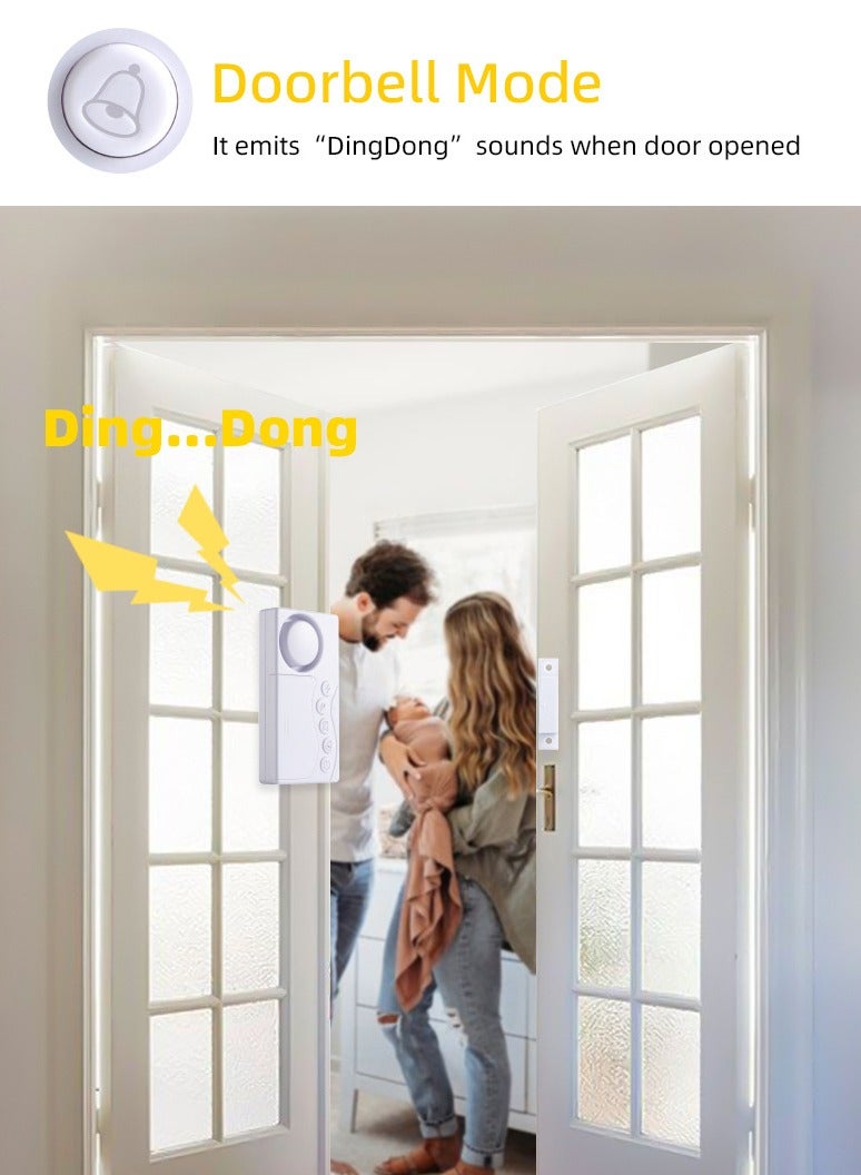 عام **منبه أبواب ونوافذ بسيط - مستشعر مغناطيسي عالي الديسيبل، للأمان في المنزل والمكتب والمتجر والأدراج** - Image 5