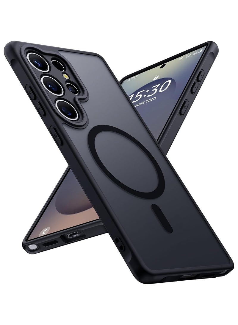 Magnetic Case for Samsung Galaxy S25 Ultra 5G, Compatible with MagSafe, Translucent Matte Back Shockproof Phone Cover (Titanium Black)  - Image 1