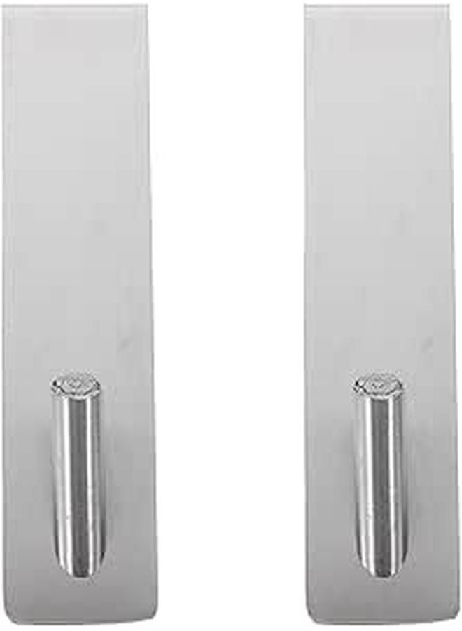 Stainless Steel Coat Hooks 2Pcs Set Back Hanging for Wall Glass Door Bathroom - Image 1