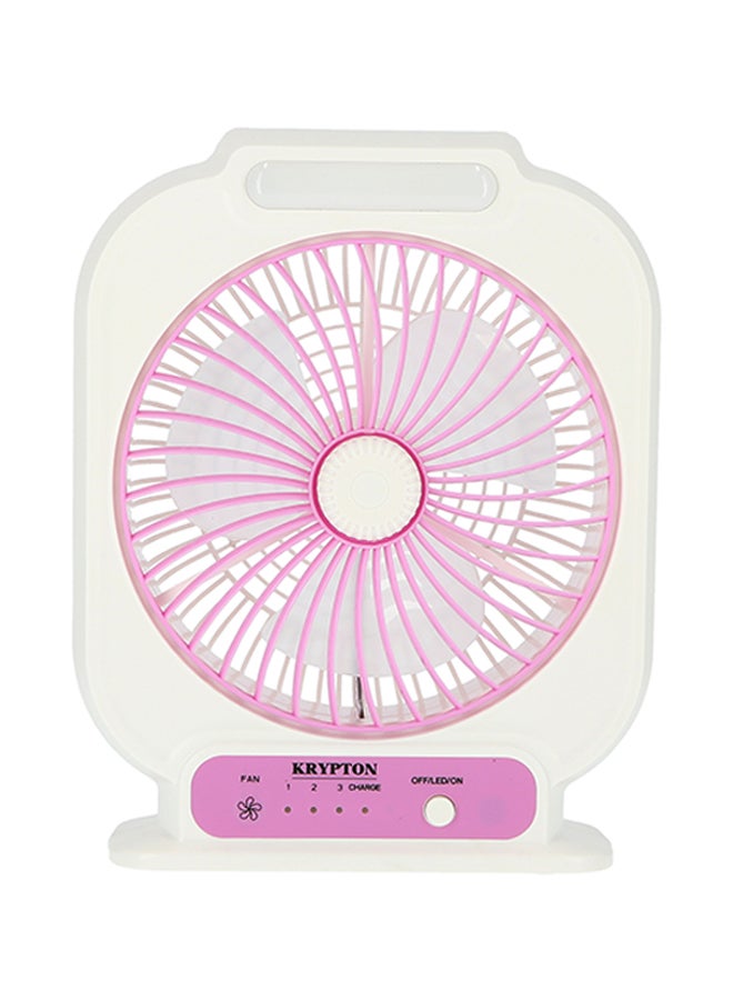 KRYPTON 8 inch Rechargeable Powerful Table Fan With LED Night Light KNF222 White - Image 1