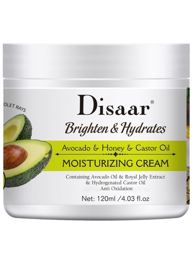DISAAR BEAUTY DISAAR Moisturizing Cream Avocado Honey Hydrates Nourishes Anti-Oxidation Body Skincare 120ml/4.03fl.oz  - Image 1