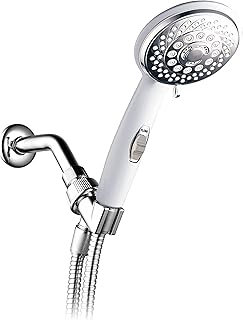 Hotel Spa Hotel Spa HotelSpa Designer White/Chrome-Face Spiral Handheld w/Patented ON/OFF Pause Switch  - Image 1