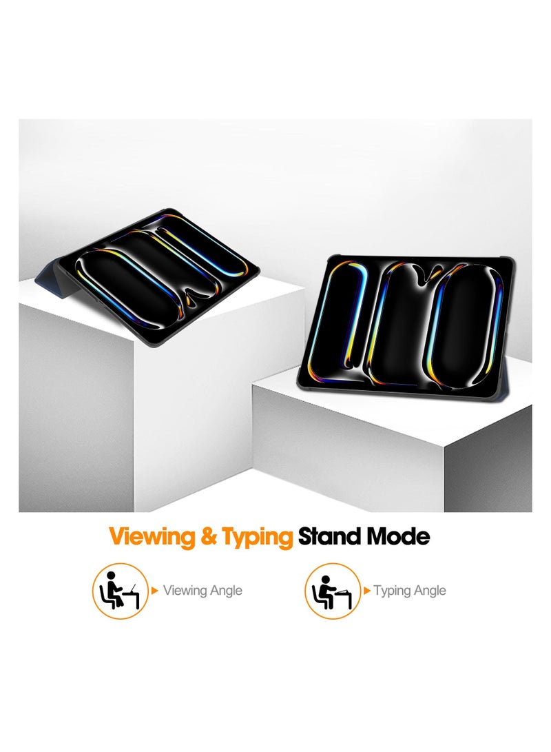 راكسوم جراب ثلاثي الطي مع حامل لجهاز iPad Pro 13 بوصة 2024 (M4، الجيل السابع)، غطاء ذكي واقٍ مع ميزة السكون التلقائي (أزرق) - Image 3