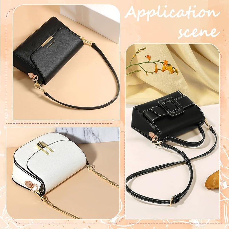 klarako 12Pcs Metal Bag Side Clip Buckle, 3 Colors Purse Suspension Clasp Hardware Leaf Shape Handbag Chain Strap Connector Alloy D Ring Screwback Lanyard Clasps DIY Shoulder Bag Repair Accessories - Image 4