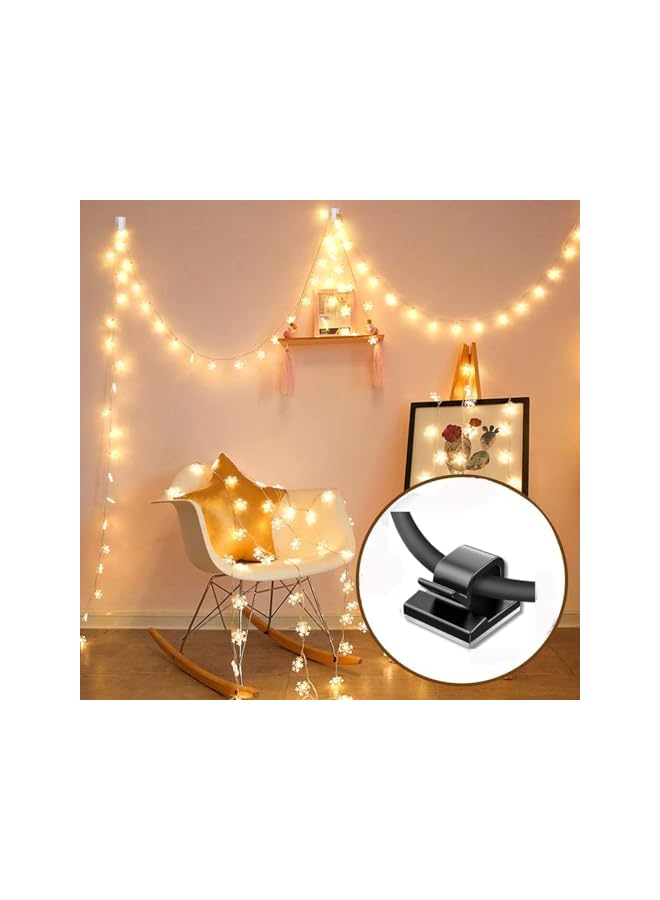 Green Tiger 100 Pcs Adhesive Cable Clips, Wire Holder Organizer, Cable Organizers Wire Clips for Cable Management Under Desk, Hide Cable, Light Clips Hooks, Cable Holder Clips for Office Home (Black) - Image 5