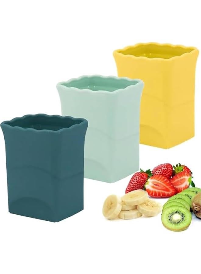 هوكور قطاعة اكواب من تراسل، 3 قطع من قطاعة الفراولة: قطاعة اكواب الفاكهة، قطاعة اكواب للفراولة، قطاعة بيض وموز لصنع الفواكه والخضروات والسلطة والفراولة، اداة مطبخ صغيرة - Image 1