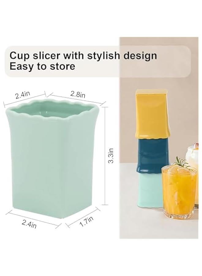 هوكور قطاعة اكواب من تراسل، 3 قطع من قطاعة الفراولة: قطاعة اكواب الفاكهة، قطاعة اكواب للفراولة، قطاعة بيض وموز لصنع الفواكه والخضروات والسلطة والفراولة، اداة مطبخ صغيرة - Image 3