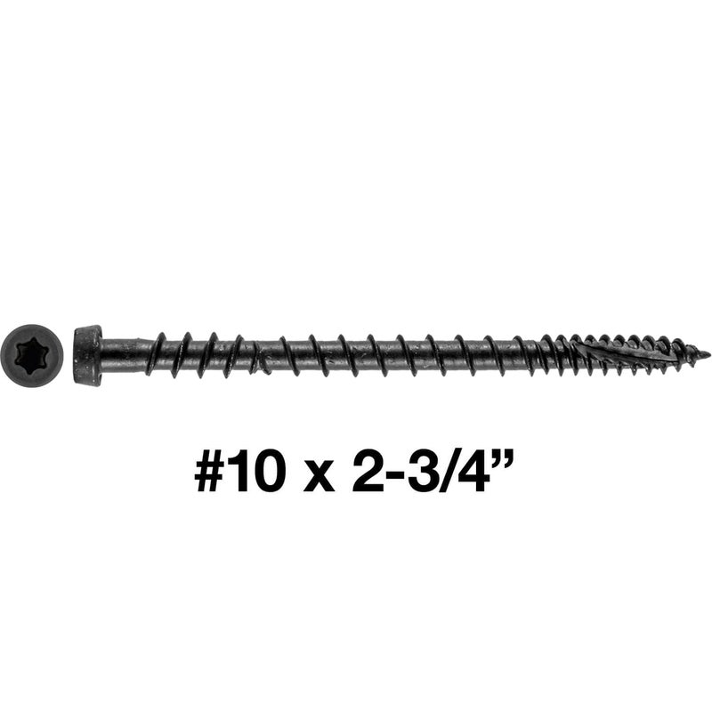 Jake Sales #10 x 2-3/4"" Grey Birch Colored Composite Decking Wood Screw with Torx/Star Drive Head - Exterior Coated - ACQ Lumber Compatible - 1 Pound ~75 Screws - Image 2