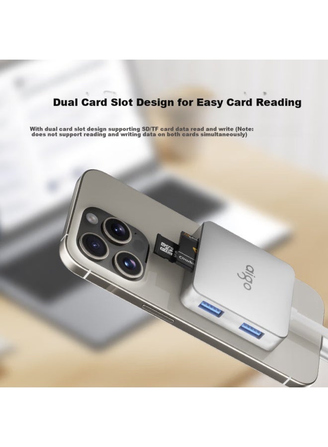 aigo محطة إرساء مغناطيسية من نوع C، محور USB، محول HDMI 4K60، قارئ بطاقات محمول، منفذ C 3.0، نقل PD 100W، محطة توسيع JZ06-ST - Image 3