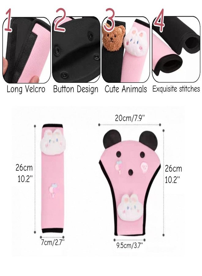 Zigihos Seat Belt Cover Pad for Kids, Cute Animal Child Seatbelt Covers & Triangle Cushion for Girls and Boys (Bear(Black)) - Image 4