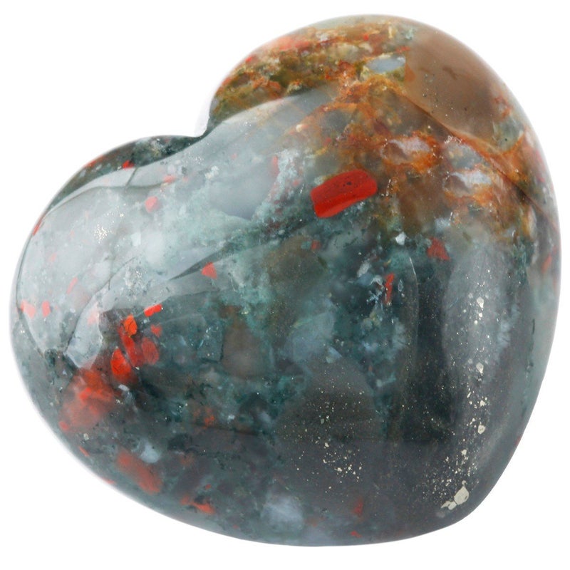 Rockcloud Healing Crystal Africa Bloodstone Heart Love Carved Palm Worry Stone Chakra Reiki Balancing - Image 2