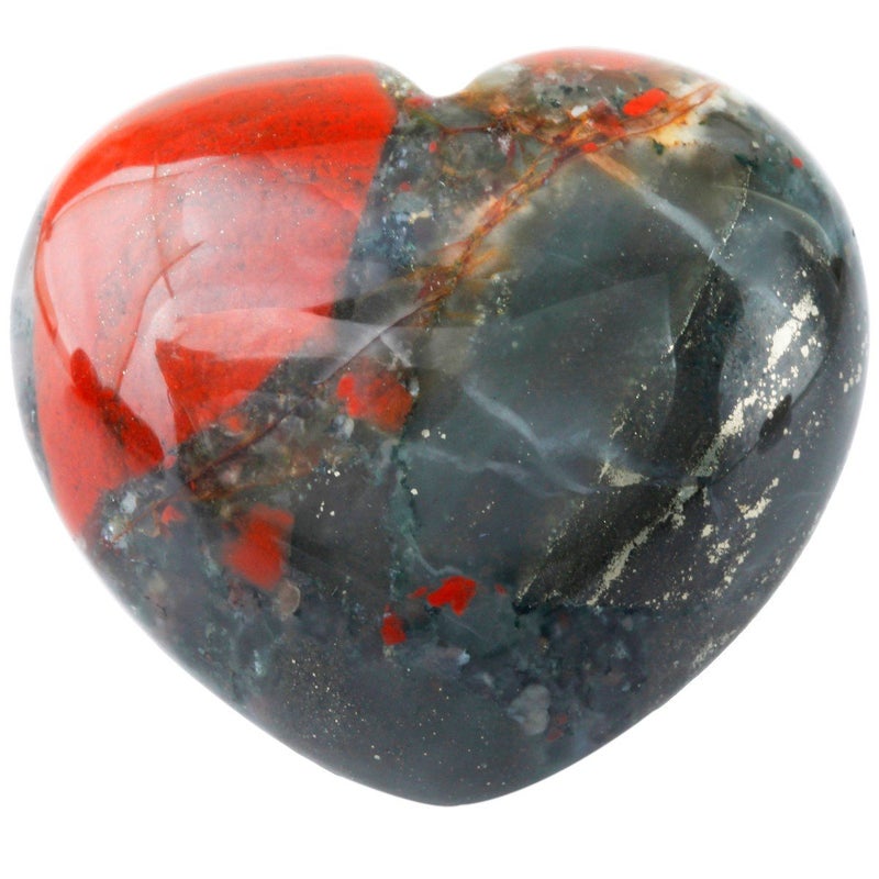 Rockcloud Healing Crystal Africa Bloodstone Heart Love Carved Palm Worry Stone Chakra Reiki Balancing - Image 3