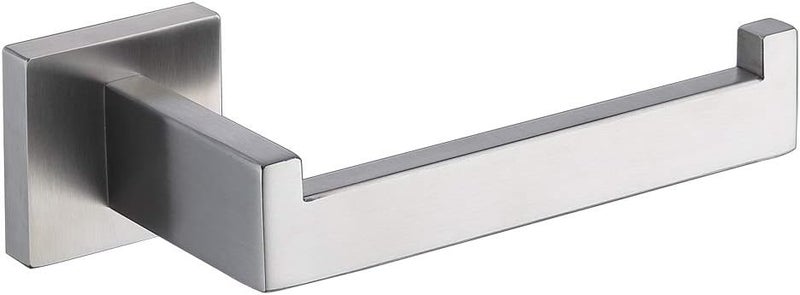 TASTOS Toilet Paper Holder Brushed Nickel, Toilet Tissue Roll Holders Dispenser and Hangers Wall Mounted for Bathroom & Kitchen, Stainless Steel Modern Square Style (Silver) - Image 1