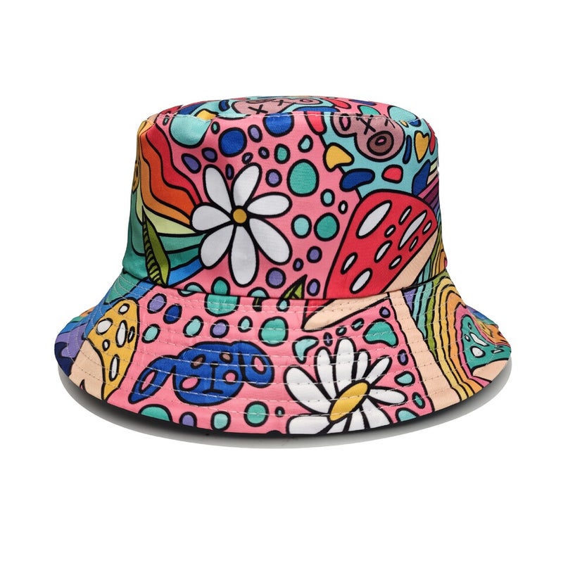 Bat Bucket Hat Double-sided Sun Protection Hat Polyester - Image 1