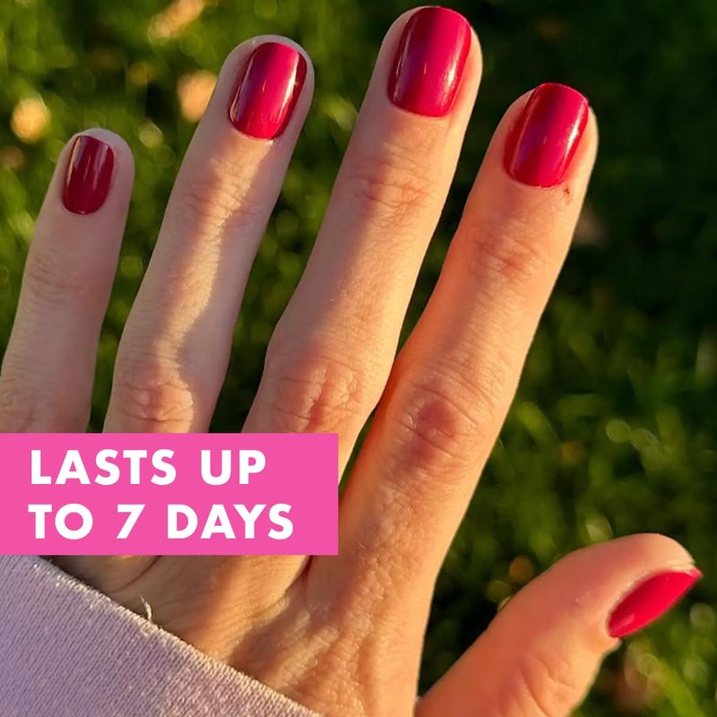 Olive & June Classic Super Stick Mani Press On Nails | No Glue Needed | 32 Tab Nails 16 Sizes | Non-Toxic Tabs Easy On-Off Non-Damaging Realist Look 7-Day Wear | Extra Short, Squoval | Mulberry Maroon - Image 3
