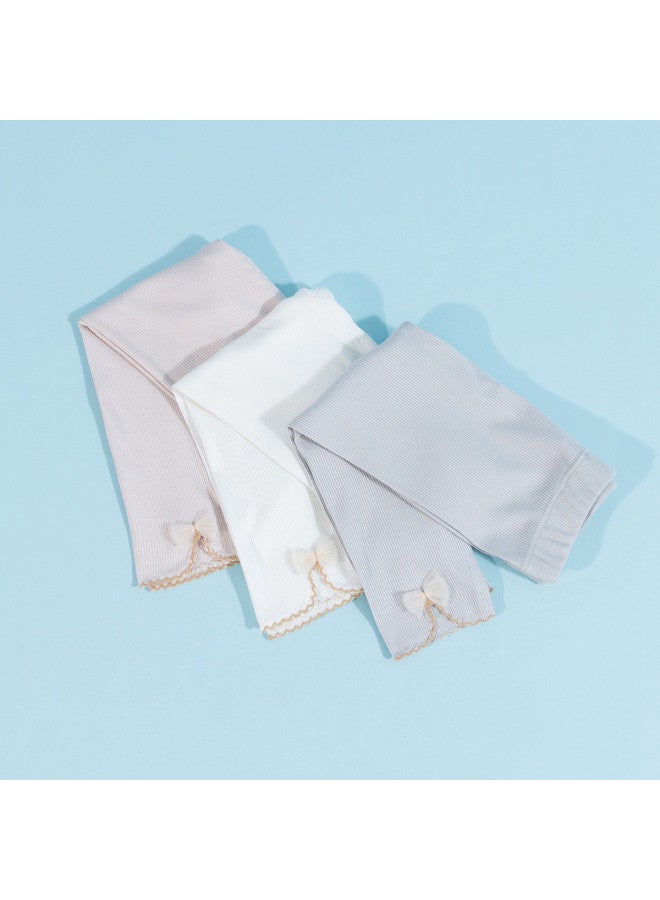 Bornbay Girls' Stretch Cotton 7/8 Pants - Summer Elastic Baby Toddler Soft Comfortable Casual Straight Leg Pants - Image 4