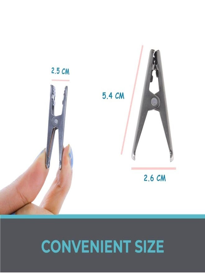 COPY LINE Premium Stainless Steel Hanging Clips for Drying Clothes - Oreo Clip Multipurpose Cloth Pins for Indoor and Outdoor Use, Strong and Durable Clipper for Hanging Comes with Storage Box: 36 pc - Image 3