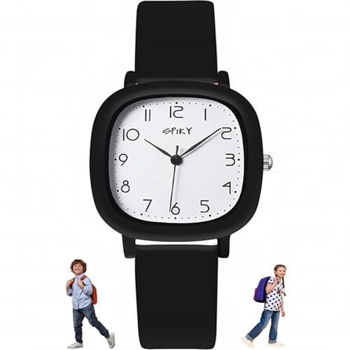 SPIKY Analog Watch for Kids (Black) | Water Resistant & Lightweight | Durable & Soft Silicone Strap | Stylish Unisex Birthday Gift | Casual Analogue Wrist Watches for Boys & Girls | Age 3-12 Years - Image 1