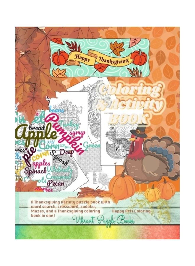 Happy Thanksgiving Adult Coloring & Activity Book