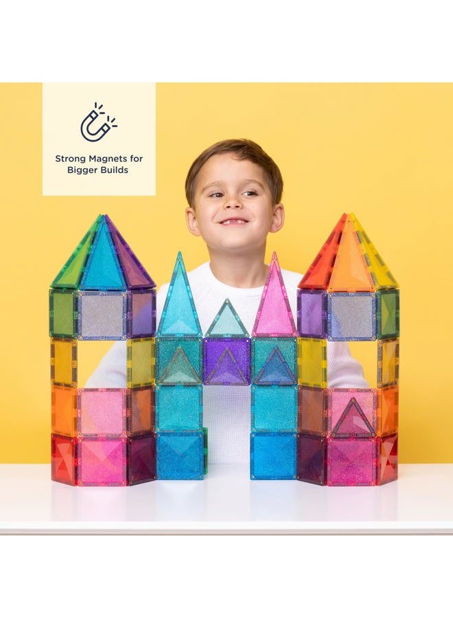 Connetix 48 x Glitter Castle Magnetic Tiles - Image 4