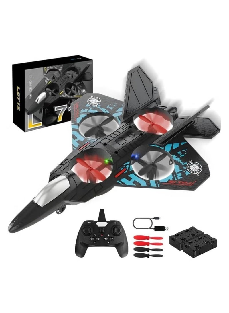 Remote Control Fighter Jet Airplane Toy – 2.4GHz RC Plane for Kids & Adults – Easy to Fly RTF Model with 3D Flips, USB Charging, LED Lights – L0712  - Image 1