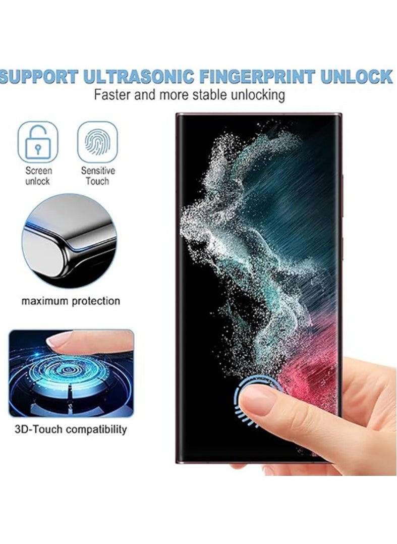 Generic - 2 Pack Glass Screen Protector for Samsung Galaxy S25 Ultra [Support Fingerprint Unlock], HD High definition transparent anti-scratch, no bubbles, easy to instal - Image 1