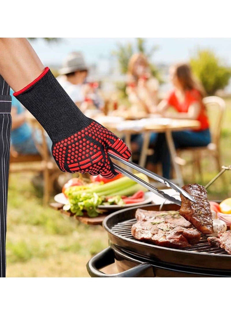 DubaiGallery BBQ Gloves Oven Gloves 1472℉/800℃ Heat Resistant Gloves, Non Slip BBQ Cooking Grill Gloves Oven Mitts Heat Resistant Kitchen Oven Mitts Grilling Gloves for BBQ Smoker, Baking Cooking - Image 4