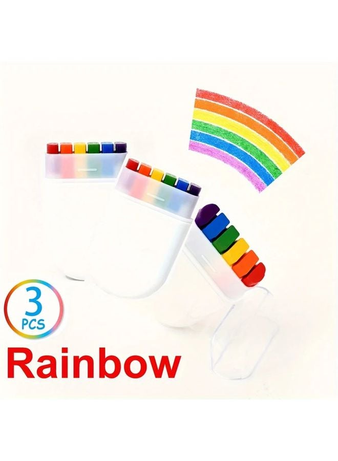 3 Rainbows Crayon Paint Set For Colorful Theme Birthday Party Supplies - Image 1