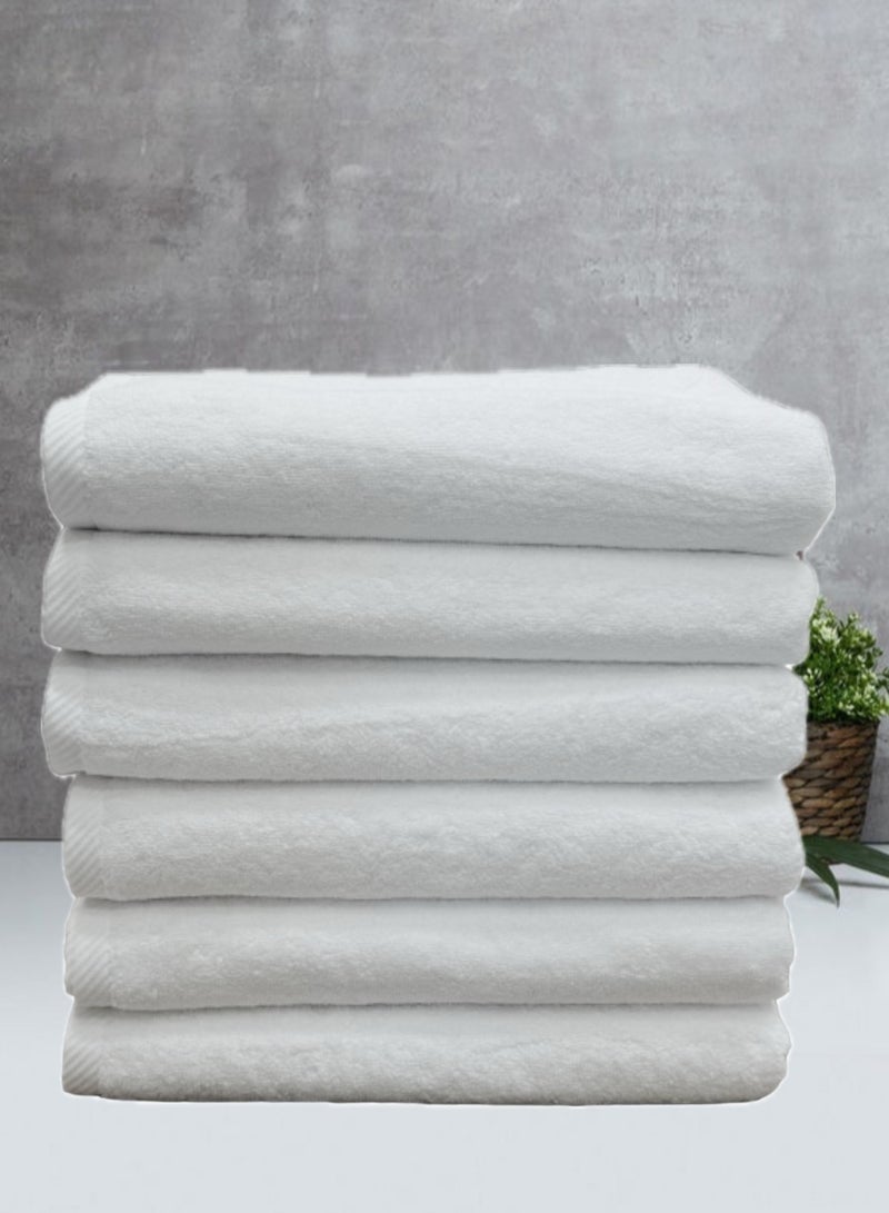 Hayat Premium  Bath Towel (70*140 cm) - 100% Combed Cotton Highly Absorbent and Quick Dry Medium Size Bath Towel - Super Soft Hotel Quality Towel (White)-6 Pieces - Image 2