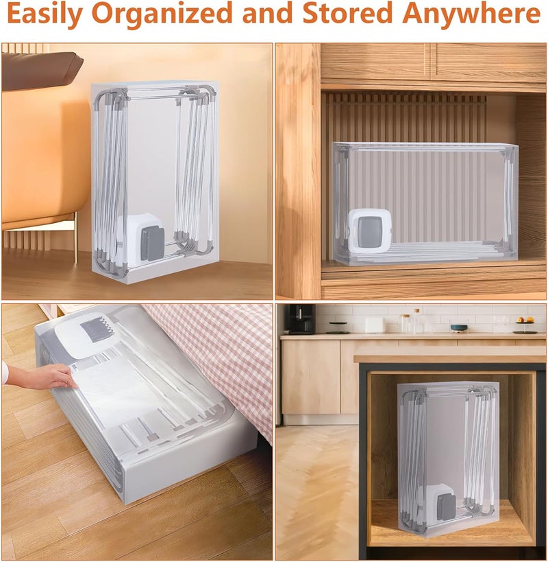 Uten Repeated assemble detach compatible Electric Clothes Dryer, Folding Clothes Dryer for Wardrobe with Storage Bag, 1500 W Quick Dry, Capacity 15 kg for Home and Dormitories, Grey Stain resistant - Image 3