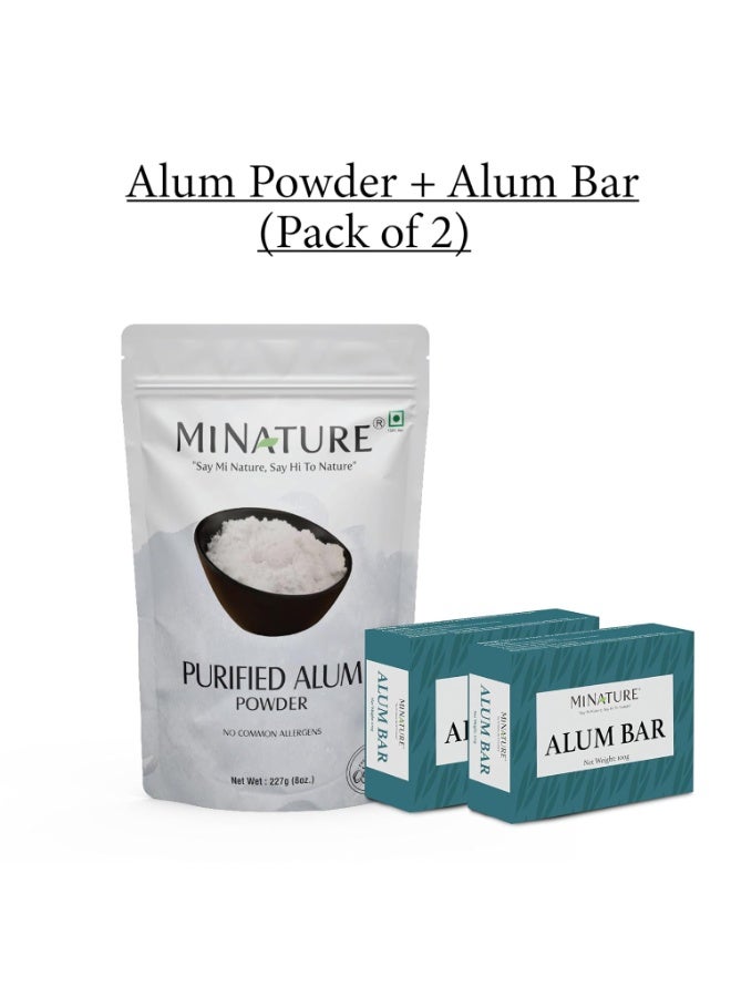 minature Combo of Alum Powder (227g) & Alum Bar (Phitkari) (100g*2) | Alum Stone (Fitkari) | Only Alum | Nothing Added| Pure & Natural| Cruelty free - Image 4