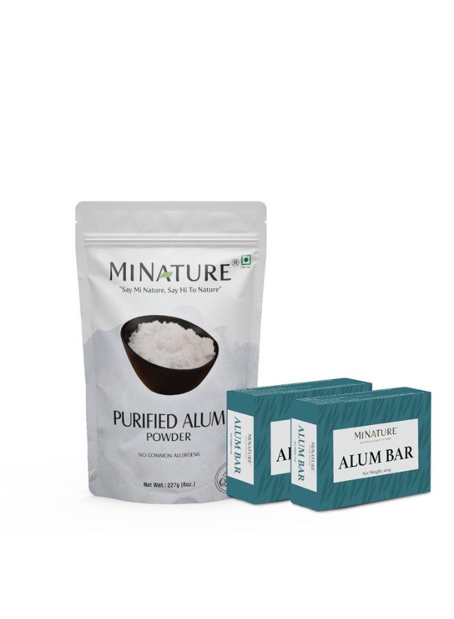 minature Combo of Alum Powder (227g) & Alum Bar (Phitkari) (100g*2) | Alum Stone (Fitkari) | Only Alum | Nothing Added| Pure & Natural| Cruelty free - Image 3