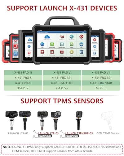 LAUNCH X-431 i-TPMS Tire Pressure Monitor System Service Tool Work with X-431 Scanner and i-TPMS APP Supports 315/433MHz Sensors - [Upgraded Version of TSGUN] - Image 5
