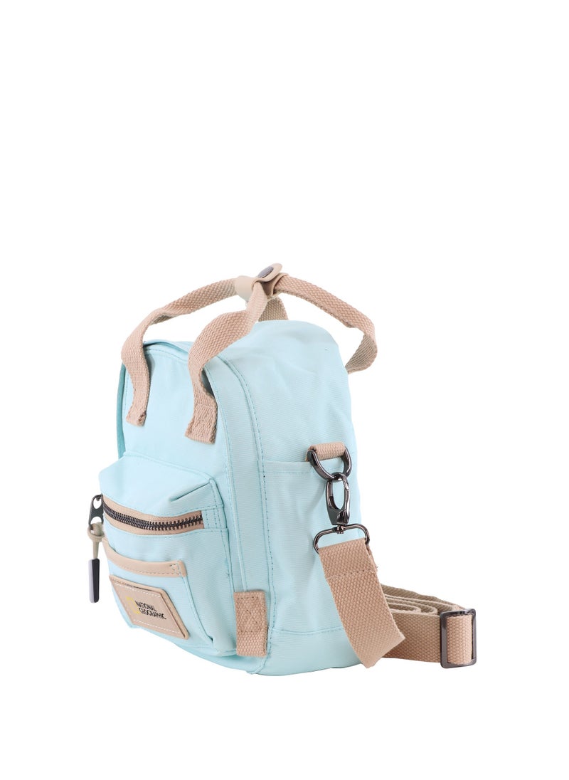 NATIONAL GEOGRAPHIC - National Geographic LEGEND Mini Utility Bag Light Blue For Men and Women, Durable Water Resistant Multi Function Casual Shoulder Bag/Lunch Box Bag With Top Handle/Removable Strap - Image 1