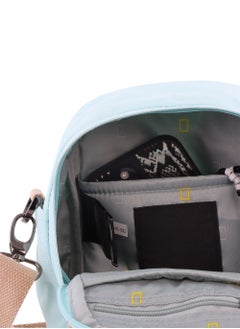 NATIONAL GEOGRAPHIC National Geographic LEGEND Mini Utility Bag Light Blue For Men and Women, Durable Water Resistant Multi Function Casual Shoulder Bag/Lunch Box Bag With Top Handle/Removable Strap  - Image 2