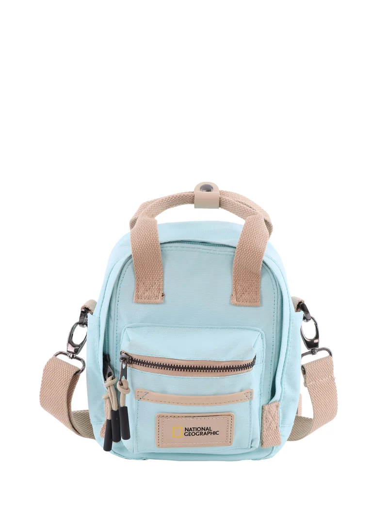 ناشيونال چيوغرافيك National Geographic LEGEND Mini Utility Bag Light Blue For Men and Women, Durable Water Resistant Multi Function Casual Shoulder Bag/Lunch Box Bag With Top Handle/Removable Strap