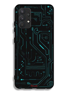 غطاء حماية لهاتف Samsung Galaxy A32 4G دوائر فنية رقمية بسيطة شاشات متعددة
