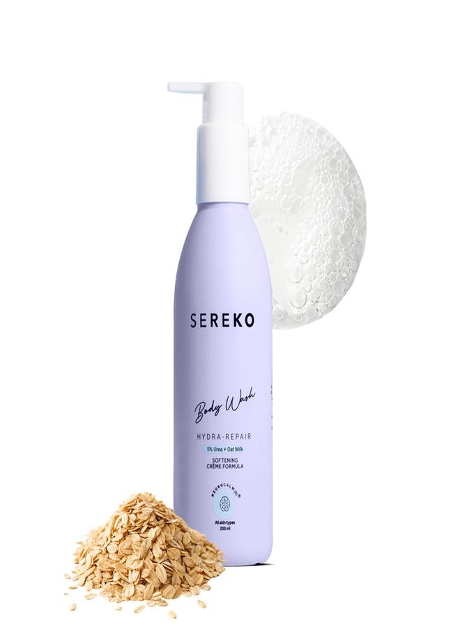 SEREKO 5% Urea & Oat Milk Body Wash 200 ML | For Strawberry skin, De-tan, Body-acne| Body Wash for Men & Women | AHA BHA free, paraben free, SLS free | Gentle Exfoliating | Very dry & flaky skin - Image 1