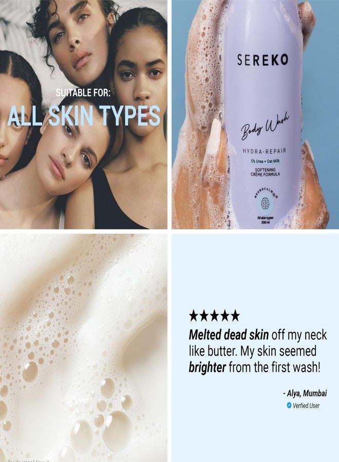 SEREKO 5% Urea & Oat Milk Body Wash 200 ML | For Strawberry skin, De-tan, Body-acne| Body Wash for Men & Women | AHA BHA free, paraben free, SLS free | Gentle Exfoliating | Very dry & flaky skin - Image 3