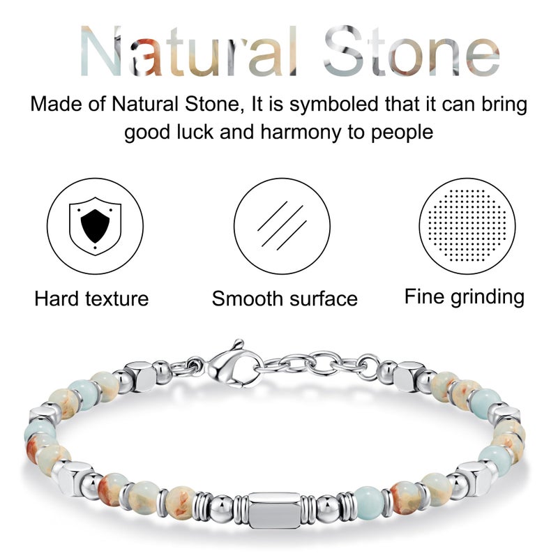 SIUMAL Bracelets for Women, Silver & Gold Bracelets for Women, Boho Beaded Bracelet, Trendy Jewelry Gifts for Lover Mom Friends - Image 4
