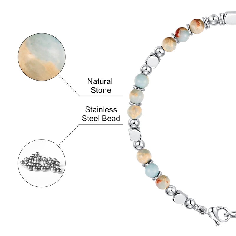 SIUMAL Bracelets for Women, Silver & Gold Bracelets for Women, Boho Beaded Bracelet, Trendy Jewelry Gifts for Lover Mom Friends - Image 5