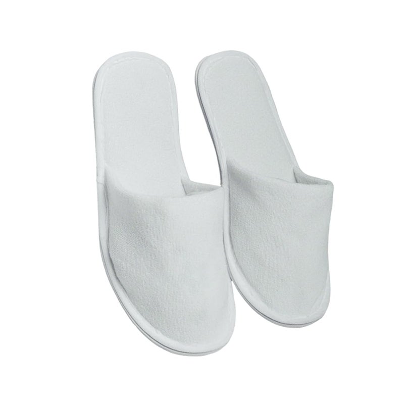 SVDK White Pack of 6 Pair Disposable Slippers Cotton Closed Toe Hotel Salons Spa Slippers for Women and Men Breathable NonSlip Slippers for Hotel Guests Home or Commercial Use - Image 1