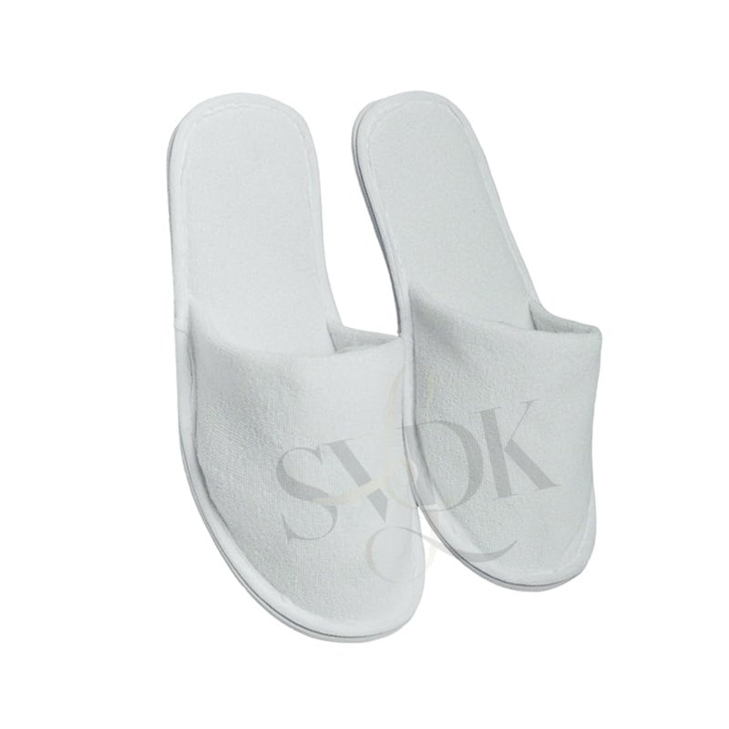 SVDK White Pack of 6 Pair Disposable Slippers Cotton Closed Toe Hotel Salons Spa Slippers for Women and Men Breathable NonSlip Slippers for Hotel Guests Home or Commercial Use - Image 4
