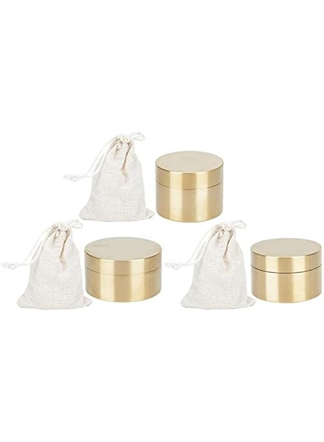 Brass Pill Case , Brass Mini Pill Container , Outdoor watertight Round Shape Brass Box , Metal Jewelry Sealed Container for Outdoor Sports , Camping , Hiking and Traveling(S) - Image 1