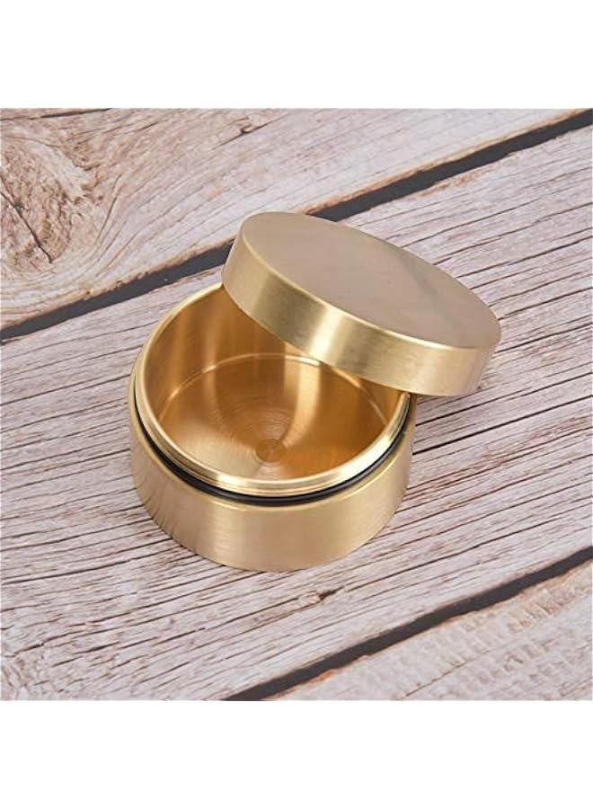 Brass Pill Case , Brass Mini Pill Container , Outdoor watertight Round Shape Brass Box , Metal Jewelry Sealed Container for Outdoor Sports , Camping , Hiking and Traveling(S) - Image 2
